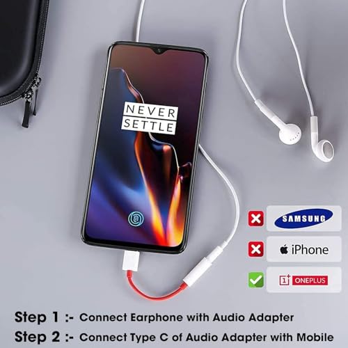 Image of One Plus USB Type C to 3.5mm Audio Jack, car Audio Connector USB Type c, Headphone Converter Cable Stereo Jack Splitter Compatible With One plus 12 /12R 11 /11R 10pro /10T /10R 9 9t 7 7pro Nord (Red)