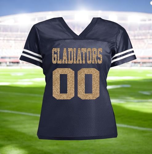 Customized Glitter Jersey Shirt for Women, Personalized with Name, Team, Birthday Girl Sparkles and Age or Number, Pink or Choose Colors4