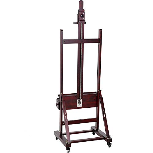 Meeden Deluxe Crank Adjusting Easel, Master H-Frame Studio Easel, Heavy Duty Artist Easel,Display Easel,Rosewood Finished, Holds Canvas Art Up To 83" High #TOP2