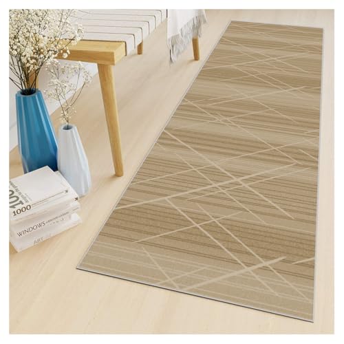Tapis de couloir géométrique beige chic moderne 90x250cm - 5