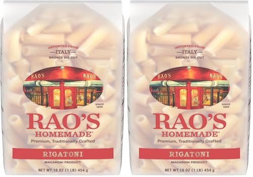 Image of Rao's Homemade Rigatoni Pasta, 16oz, Traditionally Crafted, Premium Quality, From Durum Semolina Flour, Traditional Bronze Die Cut, Imported from Italy (Pack of 2)