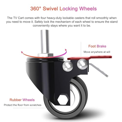 Soporte móvil para TV de piso para pantallas 40-100" miniatura 4