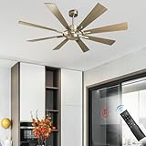 Depuley 60 Inch Ceiling Fan Without Lights,8 Blades Noiseless Reversible DC Motor Industrial Fan,Modern Large Remote Control Ceiling Fan for Bedroom Dining Living Room,5-Speed,Timer,Adjustable,Grainy