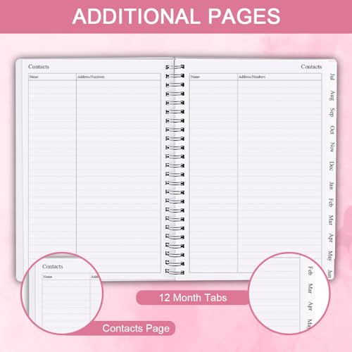 2025-2026 Planner - Weekly & Monthly Planner Runs Jul 2025 to Jun 2026, 6.25" x 8.25", 12 Monthly Tabs, 14 Notes Page, Plastic Pocket, Flexible Cover with Twin-Wire Binding, Planners 2025-2026