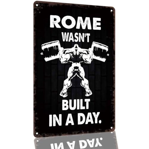 Motivational Gym Rome Quote Metal Sign 8 x 12 Inch