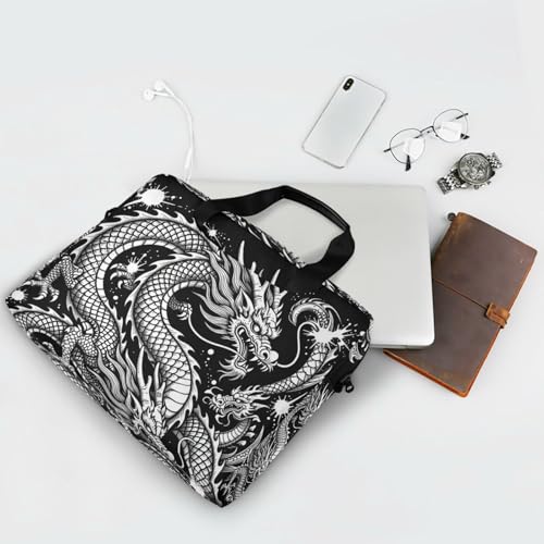 Funda para computadora de 15.6 pulgadas negra con correa para el hombro portátil 7
