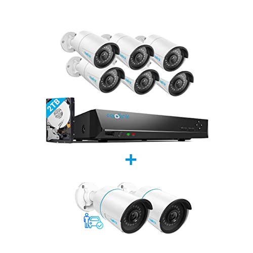 Reolink 5Mp Poe Security Camera System Bundle, 6Pcs Ip Cameras, 2Pcs Person/Vehicle Detection Smart Cameras,A 8Ch Nvr Pre-Installed With 2Tb Hdd(Include 6 X 18M Cat5 Cable) #TOP24