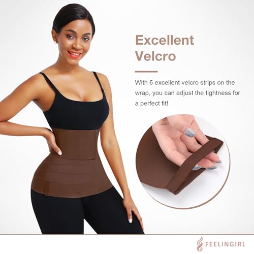Image of FeelinGirl Waist Trainer for Women Trimmer Belt Waist Cincher Tummy Wrap Plus Size Snatch Bandage Body Shaper