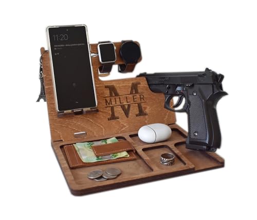 Wooden Docking Station, Police officer Docking Station, Wood Stand for gun, Law enforcement Gift for men, Gun holder, Father's Day Gift