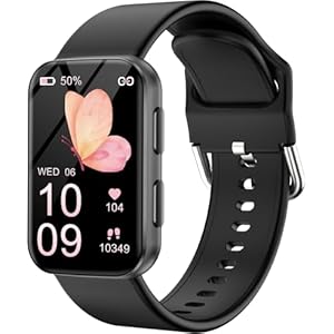 MorePro Health Fitness Tracker with Blood oxy-gen Monitor and 24/7 Heart Rate and Blood Pressure, Sleep Monitor, 120+ Sport Modes Waterproof Fitness Watch for Women Men Android iOS, Black
