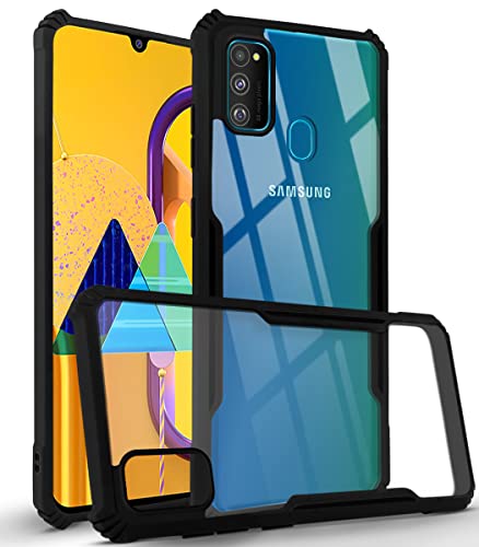 Image of Jkobi Hard PC Crystal Bumper Shockproof Back Cover Case for Samsung Galaxy M30s | Samsung Galaxy M21 with Camera Protection (Matte Black)