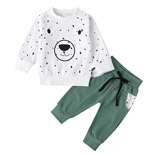 AYIYO Tenue de bébé unisexe à manches longues T-shirt avec cordon de serrage - Blanc - M Cover