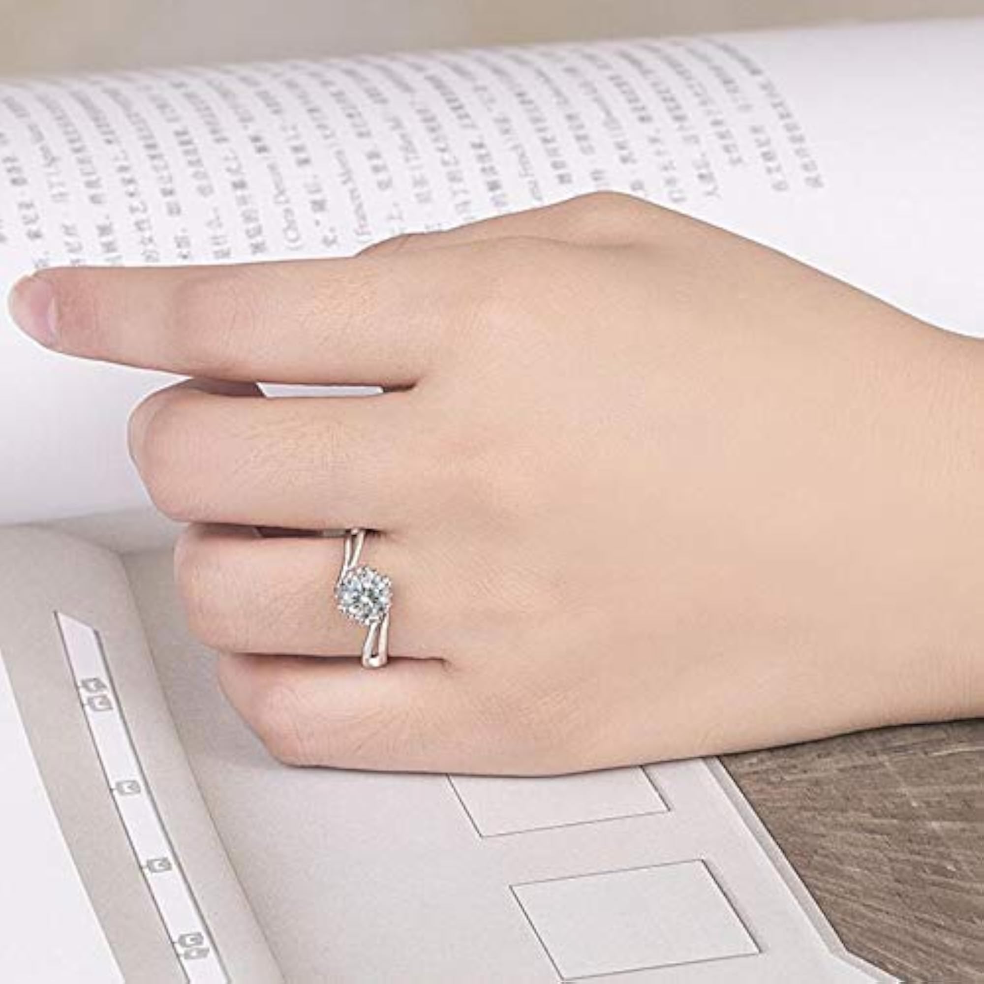 Hearts Crystal Proposal Adjustable Ring, Unisex