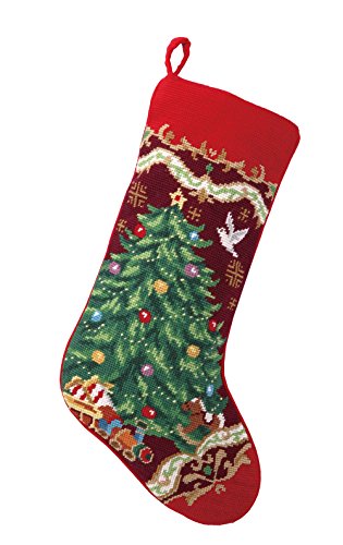 Peking Handicraft 31SJM4513MC 31SJM4513MC Christmas Tree Needlepoint Stocking, 11x18