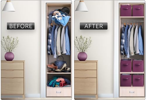 image for Sorbus Foldable Storage Cubes - 6 Fabric Baskets for Organizing Pantry