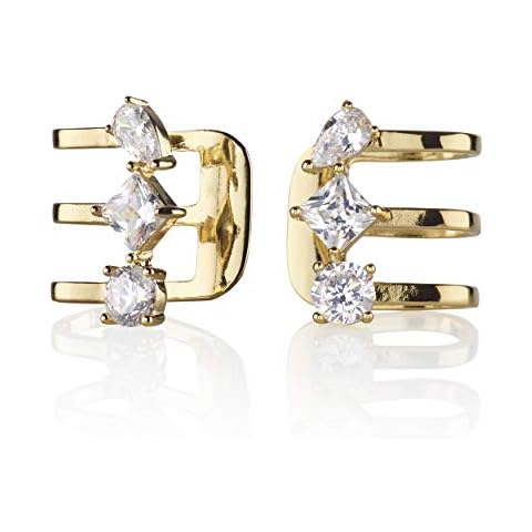 Namana Gold Ear Cuff Earrings for Women, Gold Cuff Earrings for Non-Pierced Ears, Gold Ear Cuffs for Women set with Cubic Zirconia Stones Cover
