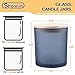 SHOWIN 14 OZ Thick Candle Jars for Making Candles 12 Pcs, 3 Wick Empty Jars with Wood Lids for Candle Making, Sample Container, Frosted Grey