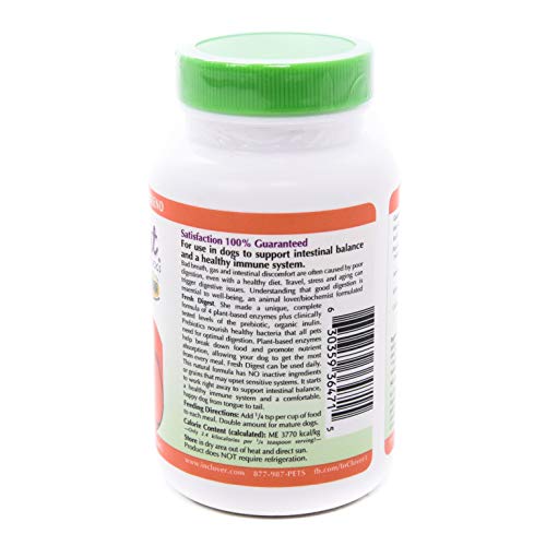 In Clover Fresh Digest Daily Digestive Aid And Immune Support Supplement For Dogs, All Natural Prebiotic And Enzyme Powder For Less Gas And Healthy Stools, Works Fast 100 Gram (3.5 Oz.) #TOP1