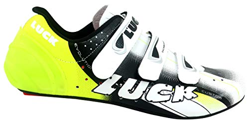 LUCK Chaussures de cyclisme EVO rouge pour la route, avec semelle en carbone, très rigide et légère et triple bande Velcro - Image 8