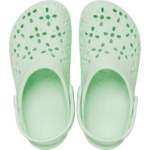 Image of Crocs Unisex-Child Classic Clogs with Floral Cut Out Design, Kids and Toddler Shoes
