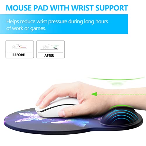 Ergonomic Mouse Pad Wrist Support - Mouse Pads for Wireless Mouse - Comfortable Computer Mouse Pad for Laptop - Gel Mouse Pad -Pain Relief Mousepad with Non-Slip PU Base Mouse Pads for Office & Home - Thumbnail 2