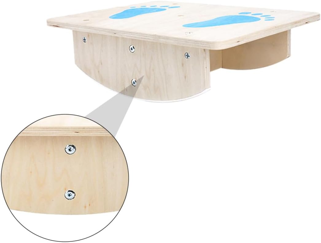 BESPORTBLE Wooden Balance Board Solid Wood Non-toxic Balance Platform with Anti-slip Strips for Sports Ability Training and Core Muscle Improvement Educational for Preschoolers