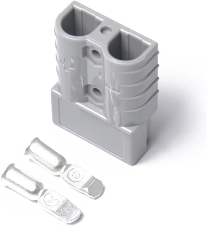 Gatuida 2pcs Power Connector with Protective Cover Double Pole Quick Connect Disconnect for Winch Trailer Forklift and Electrical Devices Grey