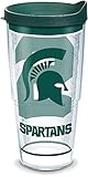 Tervis Made in USA Double Walled Michigan State University MSU Spartans Insulated Tumbler Cup Keeps Drinks Cold & Hot, 24oz Water Bottle, Tradition