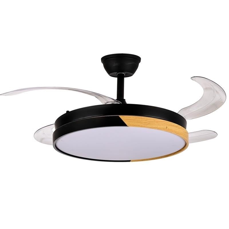 Ventilateur de plafond avec lumière noir et bois Cibeles DRW 106 cm