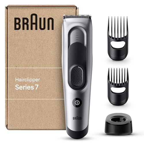 Braun Cortapelos Series 7 HC7390, Máquina de afeitar, Cortapelos Para Hombres Con 17 Ajustes De Longitud