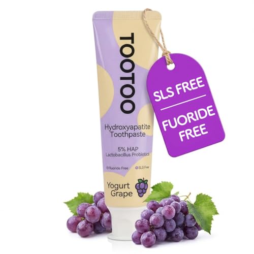 TooToo Fluoride Free Kids Toothpaste Hydroxyapatite Xylitol Grape 4.2oz