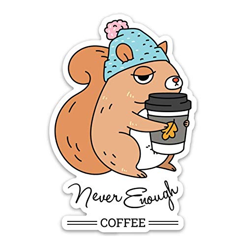 Noristudio Coffee Addict Squirrel Vinyl Sticker for Coffee Lovers