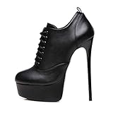  GIARO Expert Premium High-Heels für Damen - Elegante Stöckelschuhe - Damenschuhe mit hohem Absatz - verführerische Schuhe mit Stilettoabsatz - Pumps in Schwarz (Schwarz Matt, Numeric_45)