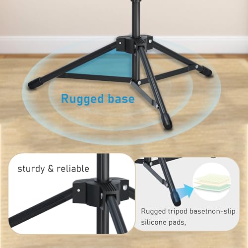 GUITTO Microphone Floor Stand with Phone/Tablet Holder, Adjustable Boom Mic Stand with Heavy-Duty Base, Dual Device Mount for Streaming, Podcasting, Recording, and Live Performances GMS-04 - Image 7