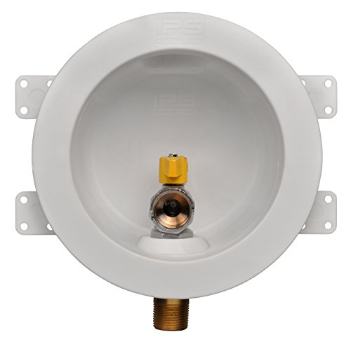 Water-Tite 87862 Large Round Gas Outlet Box - Quarter-Turn Ball Valve, 1/2-Inch Female CSST Connection, White Plastic