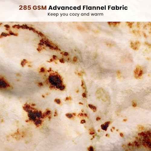 Image of Tortilla Blanket Adult Size, 71 Inches Burrito Blanket, Novelty Funny Gifts for Girlfriend Boyfriend, Soft Comfortable Flannel Taco Throw Blanket for Adults, Birthday Gifts for Her Him