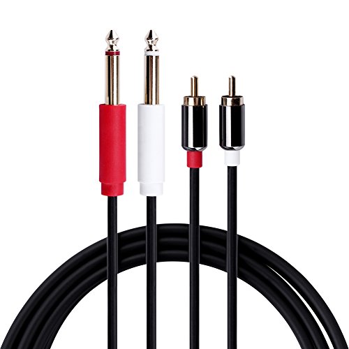 GHWL Dual 1/4 Inch to Dual RCA Audio Cable(25FT) Male 6.35mm 1/4