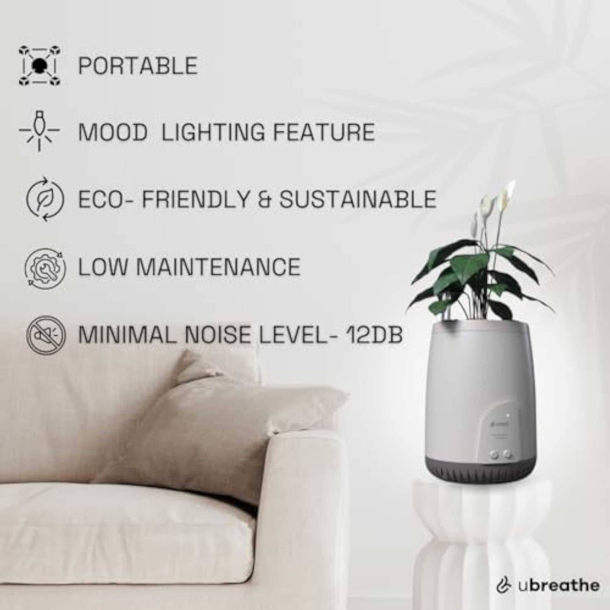 Mini Lite Air Purifying Planter with 2 Stage Filtration