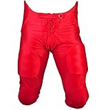 Cramer Football Game Pants, 7 Pads with Hip, Tailbone, Thigh, and Knee Pads, Youth Football Gear, High-Rise Hip Padding for Iliac Crest Protection, Designed for High-Impact, Red, Youth Medium