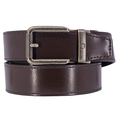 Nexbelt - Belt with No Holes - Rogue Espresso CCW Brown Leather EDC Gun Belt for Men with Ratchet Buckle