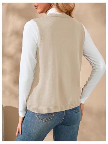 Image of Verdusa Women's Sweater Vest Tops For Women Trendy Sleeveless Button Down Cardigan Outwear