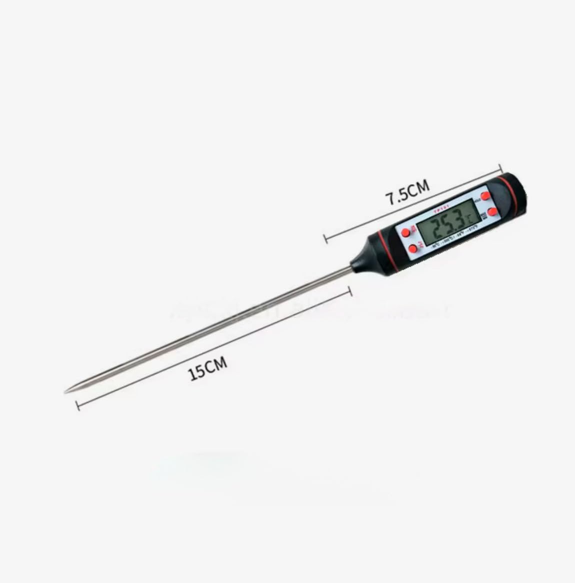 Termometro digitale per carne, lettura istantanea, per grigliare, cucinare, cibo, liquidi, sonda in acciaio inox nero