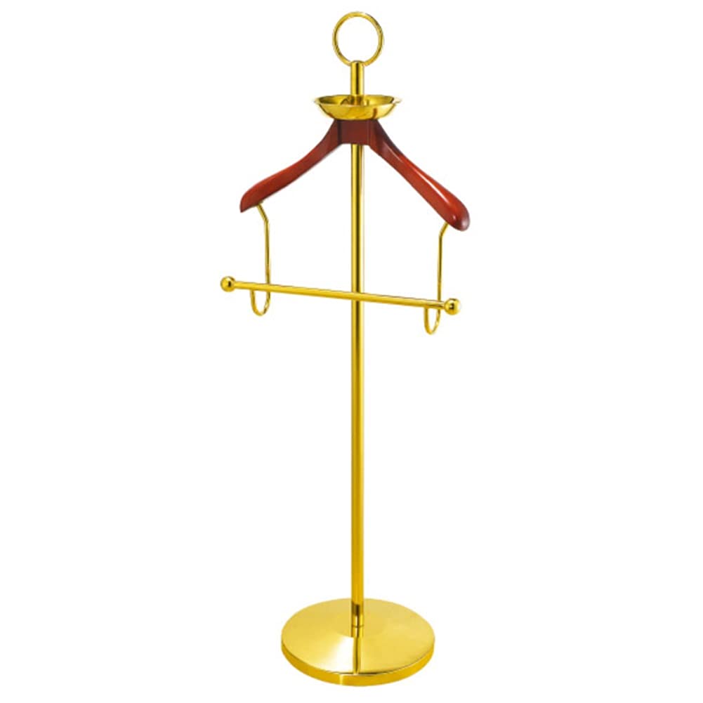 YNBSHGAA Wooden Clothes Rack Wardrobe Valet Stand Suit Garment Valet Stand for Hotels Dormitory Office 17 Styles,Style#q