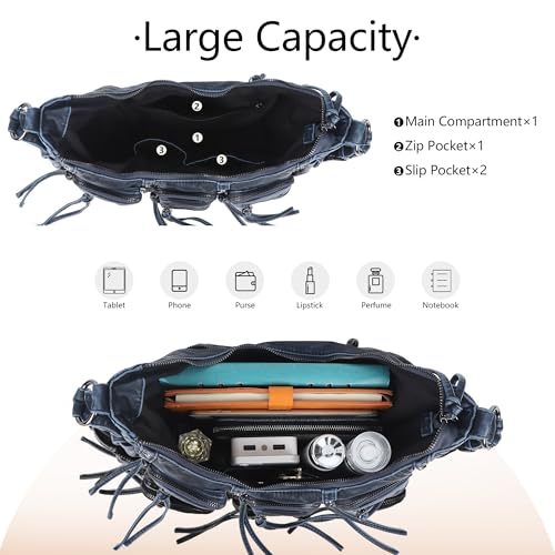 Image of Angel Kiss Hobo Bags Purse for Women Y2K Shoulder Bag Multi Pockets Designer Satchel Studded Handbags with Strap