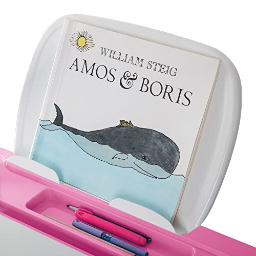 Image of Mount-It! Accessory Kit for Height Adjustable-Kids-Desk | Includes LED-Lamp, Book Holder Shelf and Pencil Holder-Cup, Pink, Works with Older Desk Models