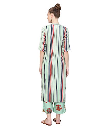 Image of Libas Gerua Womens Printed Viscose Straight Kurta With Palazzos | daily wear suit