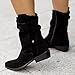 Cowgirl Boots Black For Women Cowboy Ankle Boots Women Western Cowgirl Pointy Toe Fashion Retro Classic Pull-On Mid Calf Embroidered Chunky Heel Booties
