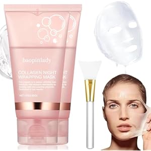 Collagen Night Wrapping Mask,Collagen Maske Gesicht Overnight,Bio Collagen Face Mask,Collagen Overnight Wrapping Peel Off Facial Mask,Hydrolyzed Collagen for Glowing Skin,Korean Skin Care (2Stück)