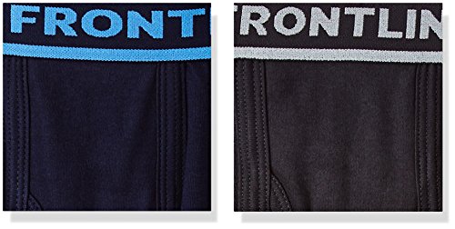 RUPA FRONTLINE Solid Long Trunk for Men, 100% Cotton Fabric, Outer Elastic, Pack of 2