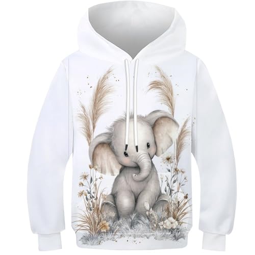 Sweat éléphant 3D mignon pour look collège stylé et confortable des filles et garçons